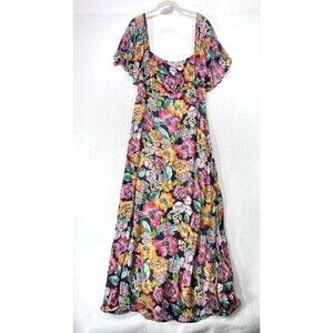 Rachel Pally Dress Women 1X Floral Maxi Flowy Garden Party Coquette Boho NEW